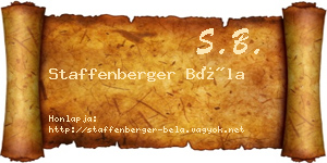 Staffenberger Béla névjegykártya
