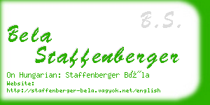 bela staffenberger business card